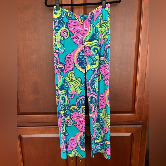 Lilly Pulitzer Pants - Lilly Pulitzer SAMPLE Georgia‎ May Palazzo Pant Sea Blue Private Island Sz Small